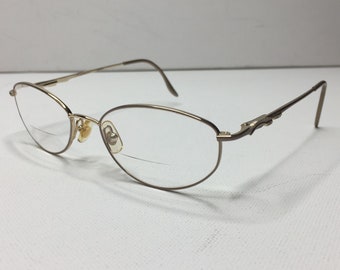 Vintage Mujeres MARCHON Tres Jolie 63 Bifocal Gafas de Lectura Champán 52 17