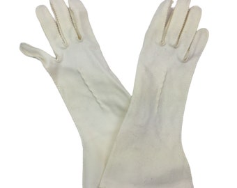 Vintage 50s Women's Ivory Gloves Church 10.25" Accessories
