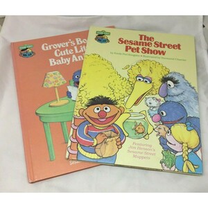 Sesame Street Kids Books Pet Show Grovers Book Cute Baby Animals Set Lot 2