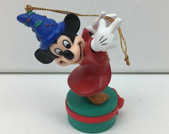 Vtg Groiler Fantasia Mickey Enfeite de Natal Disney Aprendiz de Feiticeiro