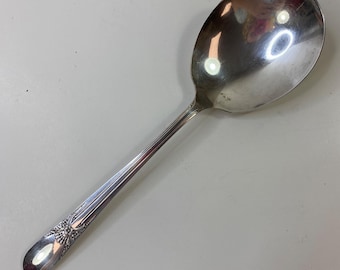 Zabytkowa łyżka do serwowania WM Rogers Beloved ze srebrem i ozdobnym uchwytem