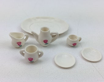 Fisher Price Playhouse Toy Plastic Tea Party Cup Saucer Serving Set Pretend Play