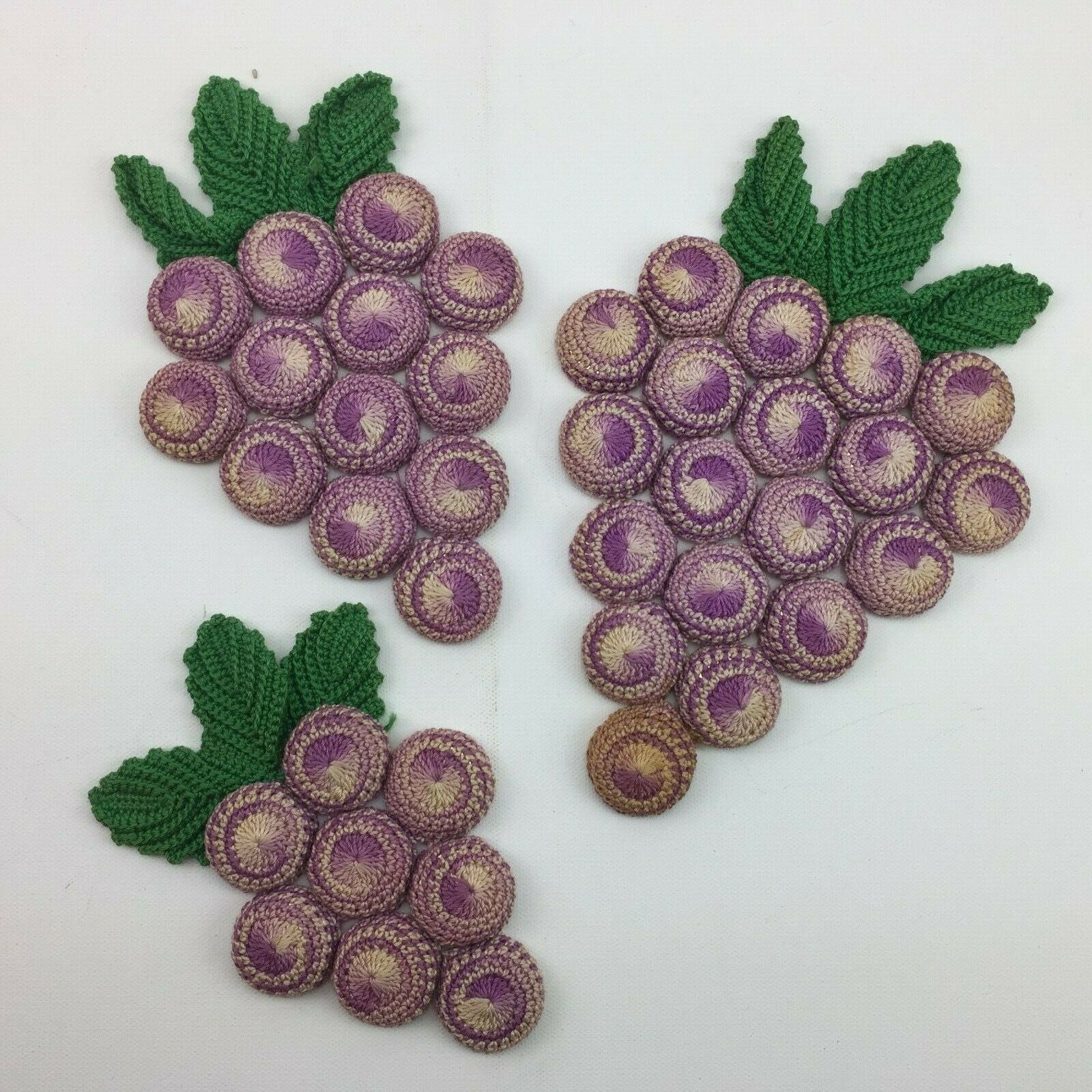 1920s French Crocheted Grape Decoration