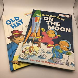 Vintage Kinderbücher Set 2 Anfang Berenstain Bären Alt Neu Hut Auf Mond
