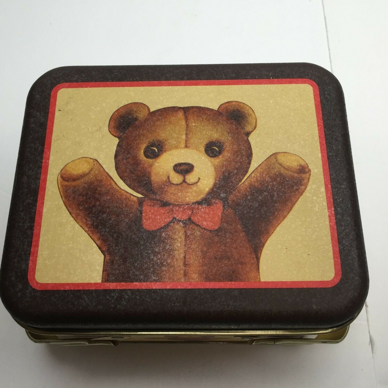 Vintage 1985 Teddy Bear Tin Cylinder Box Set Holiday Cookie Etsy UK
