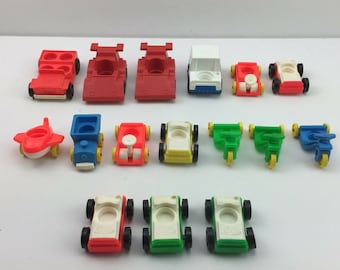 Vintage Fisher Price voitures de course courrier camion tricycle avion train transport