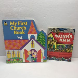 Lot 2 Children&#39;s Books My First Church Board Book Noah&#39;s Ark Kids Nursery Church