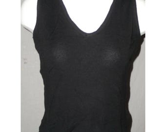 Finity Womens Sweater Black Sleeveless V-Neck Tank Top Size Small