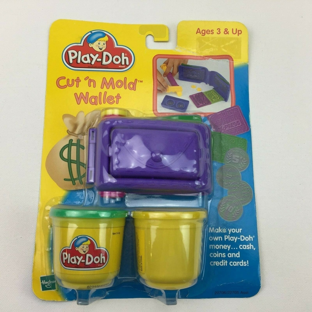 Vintage 90s Play Doh Wallet Cut and Mold Wallet ATM Card Credit Card Make  Money