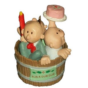 Vintage Hallmark Cards Ornament Xmas Christmas Rub A Dub Dub 1987 Cake Tub Bath