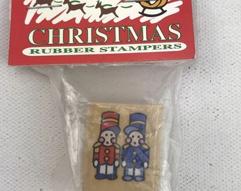 Vintage Noteworthy Christmas Rubber Stampers Toy Soldiers Craft Supply Stamp
