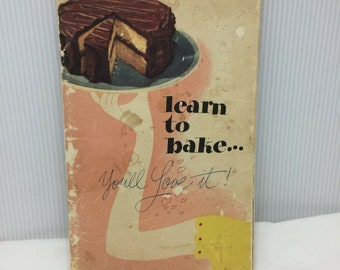 Vintage Learn To Bake You'll Love It Cookbook Recipes Livre de poche