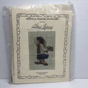 1989 Alma Lynne Designs Priscilla Frances Whitehanky kit de point de croix Lapin USA