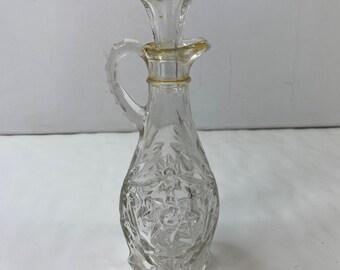 Korek z kryształu Anchor Hocking z uchwytem do butelki i karafki w kolorze złotym w stylu vintage Starburst