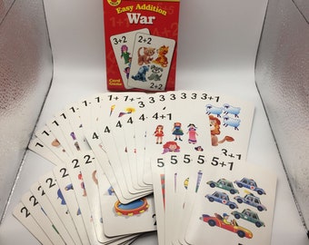 Jeux de cartes éducatifs et amusants pour la guerre avec ajout facile vintage Brighter Child