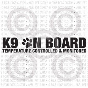 K9 On Board (Paw Print) Temperature Monitored & Controlled Car Window Decal