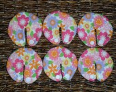 Set of Six Tubie Pads in Bright Flowers