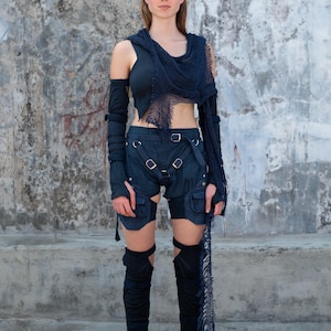 Senshi Vest in Cobalt Blue — Sculptural Streetwear for the Androgynous Avant Garde