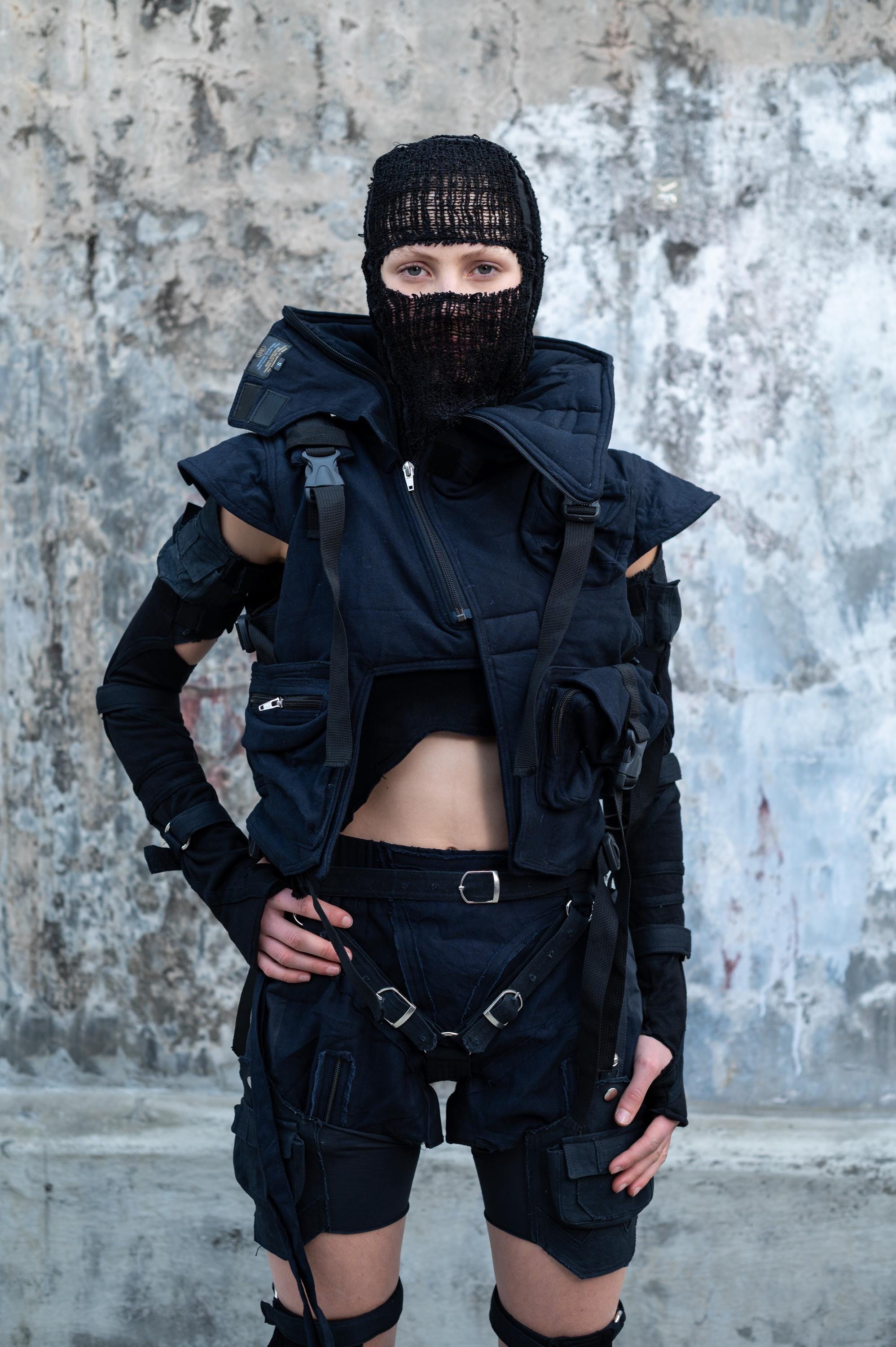 Yūrei Bamboo Ninja Face Mask: Dystopian Techwear, Burning Man