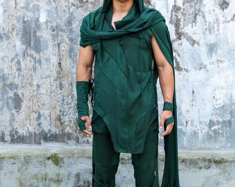 Mens Drop Crotch Harem Pants | Techwear Festival Trousers | Dune Futuristic Ninja Jedi Samurai Pants