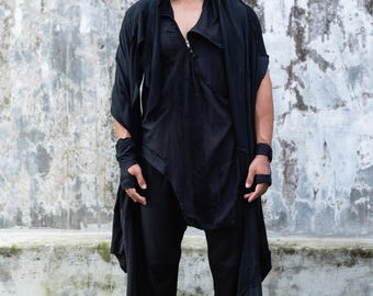 Yurushi Mens Drop Crotch Harem Pants | Burning Man Pants  | Samurai Ninja Techwear