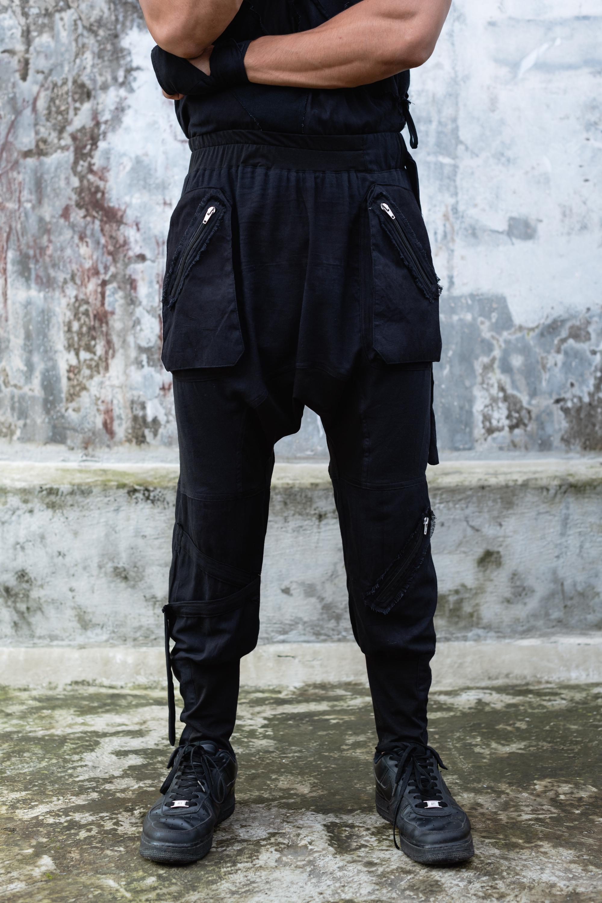 Yurushi Mens Drop Crotch Harem Pants | Burning Man Pants | Samurai