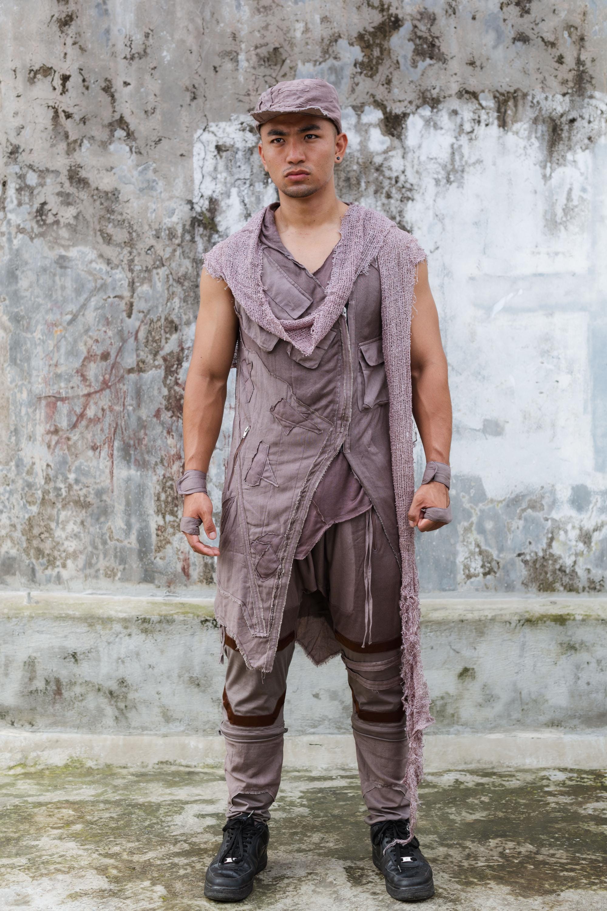 Mugen Modular Pants in Mauve | Avant Garde Minimal | Minimal Techwear | Cyberpunk Tank | Edgy Minimalist | Futuristic Unisex | Streetwear