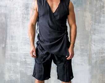 Forgiveness shorts Mens Bamboo Cargo Shorts, Burning Man Futuristic Clothing, Summer Festival Wear