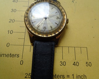 alte Vintage Retro Schweizer Uhr Terfa 17 J Vergoldung