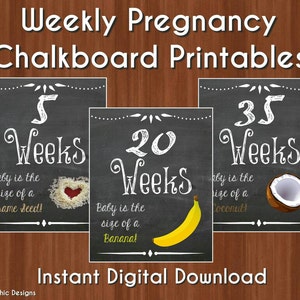 Weekly Pregnancy Chalkboard Printables