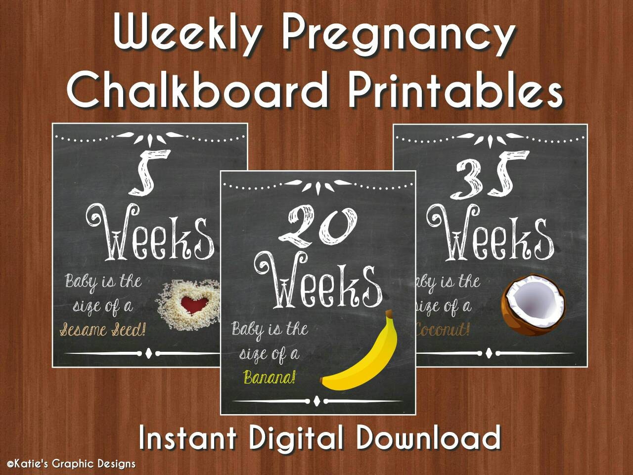 Weekly Pregnancy Chalkboard Printables - Etsy
