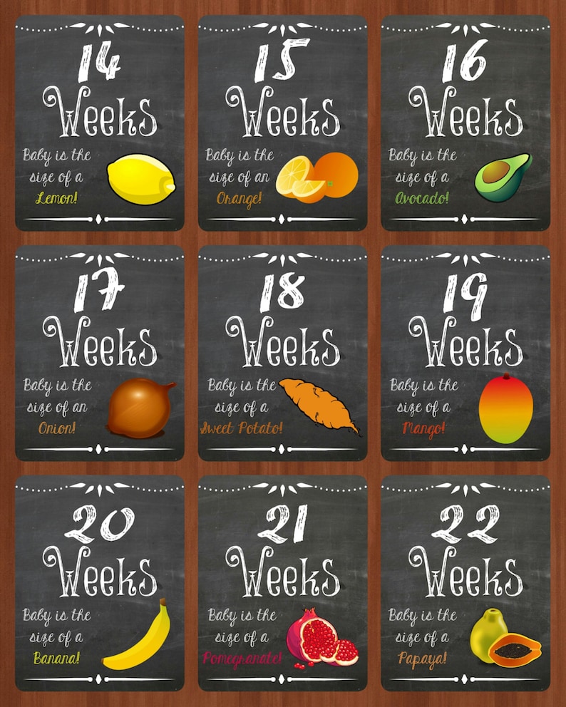 Weekly Pregnancy Chalkboard Printables - Etsy