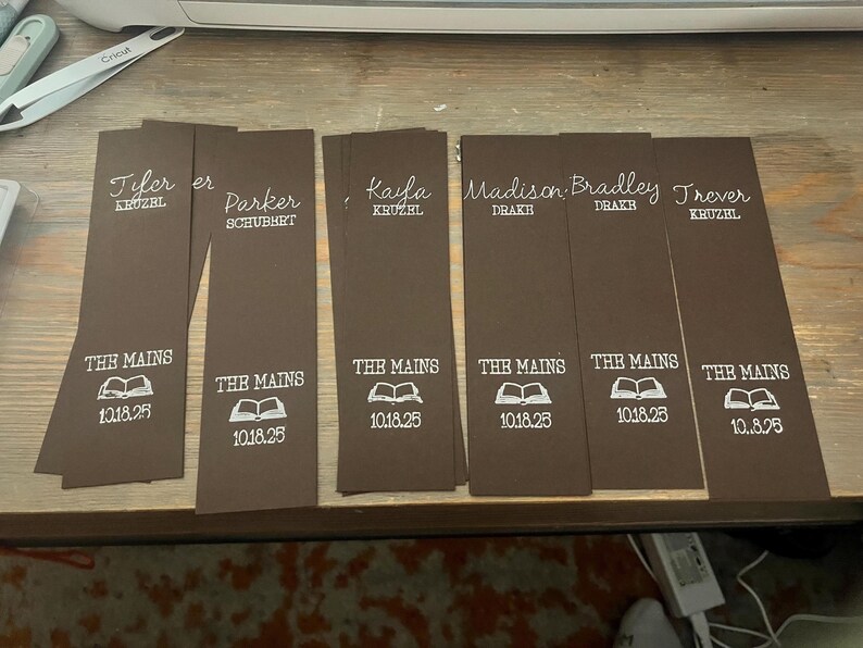 Bookmark Seating Card Wedding Seating Chart Bookmark Template | Cricut SVG, Bookmark Place ...