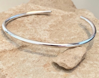 Sterling silver cuff bracelet, delicate cuff bracelet, stackable silver bracelet, simple bracelet, silver bracelet, boho chic, gift bracelet