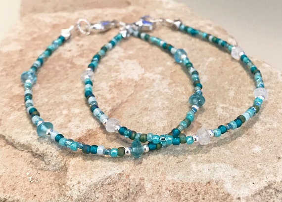 Blue Bracelet Multicolored Bracelet Seed Bead Bracelet | Etsy