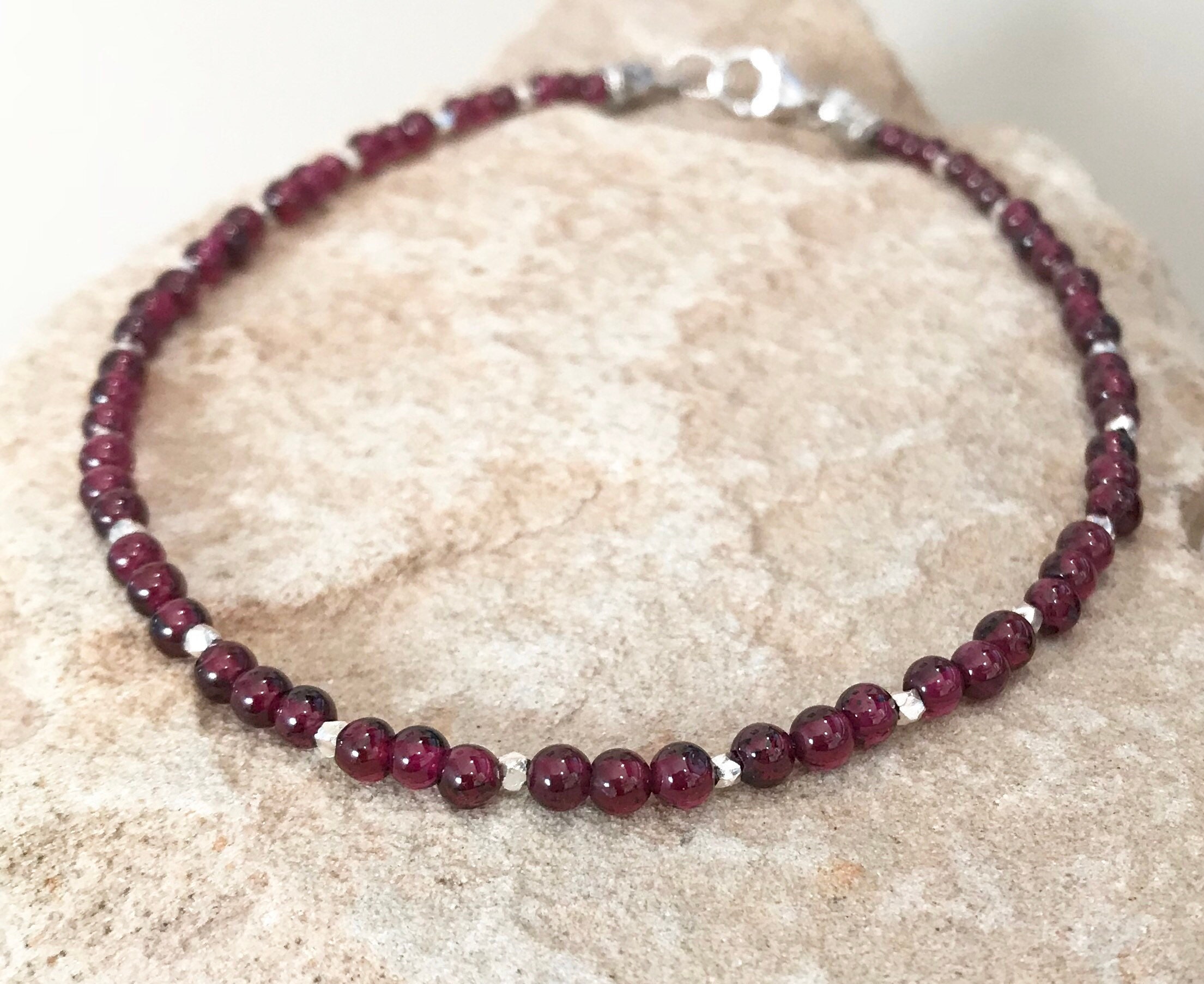 garnet ankle bracelet
