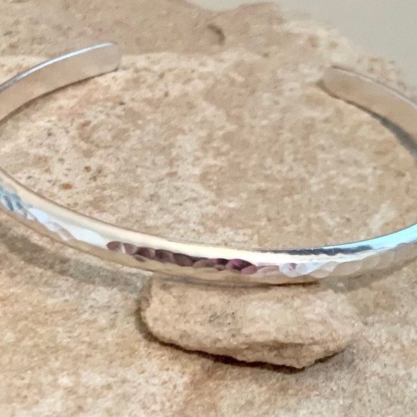 Sterling silver hammered cuff bracelet, hammered bracelet, stackable sterling silver bracelet, stackable bracelet, gift for her, boho chic