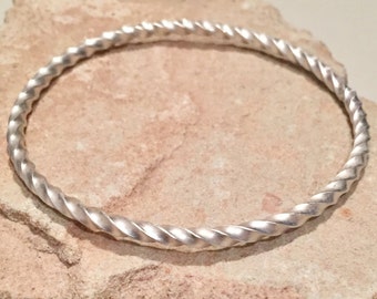 Sterling silver bangle bracelet, twisted bangle bracelet, stackable sterling silver bracelet, stackable bangle, silver bracelet gift for her