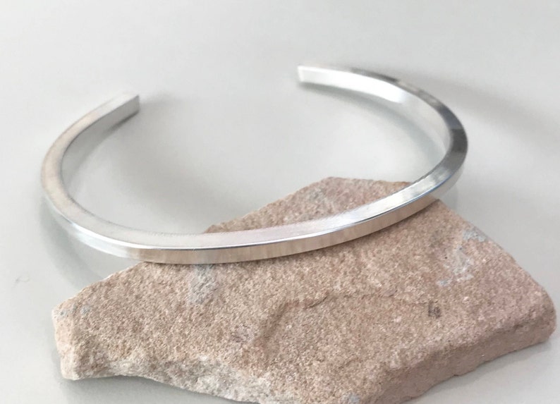 Sterling silver cuff bracelet, cuff bracelet, stackable sterling silver bracelet, stackable bangle, silver bracelet, gift for her image 2