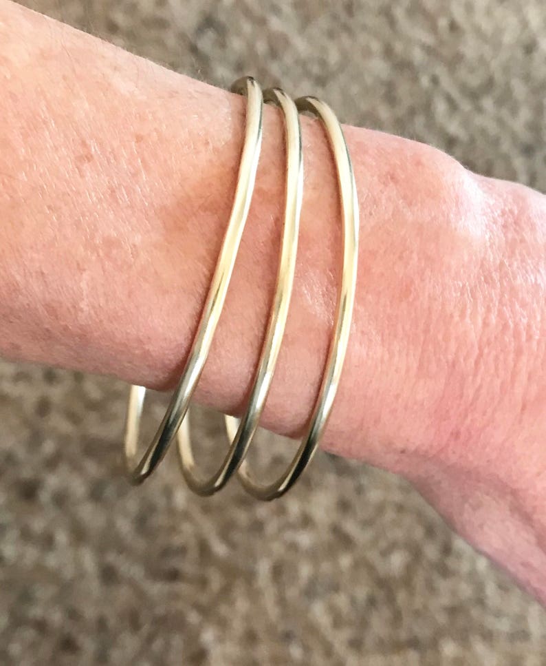 Brass bangle bracelets round bangle bracelet stackable brass Etsy