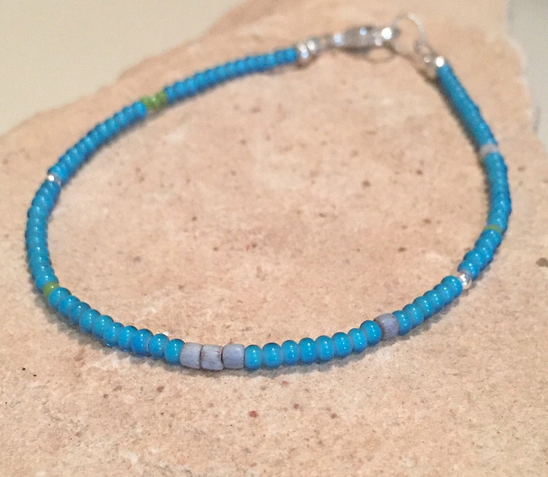 Blue Bracelet Seed Bead Bracelet Stackable Bracelet - Etsy