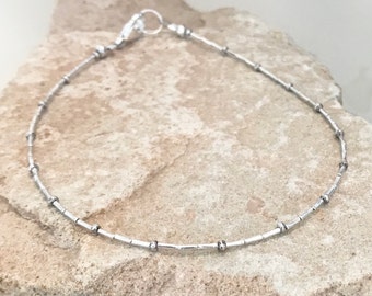 Sterling silver anklet, dainty anklet, anklet, fall jewelry, sundance anklet, gift for her, gift for wife, small anklet, gift for her, boho