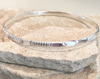 Sterling silver bangle bracelet, bangle bracelet, stackable sterling silver bracelet, sterling silver bangle, gift for her, gift for wife