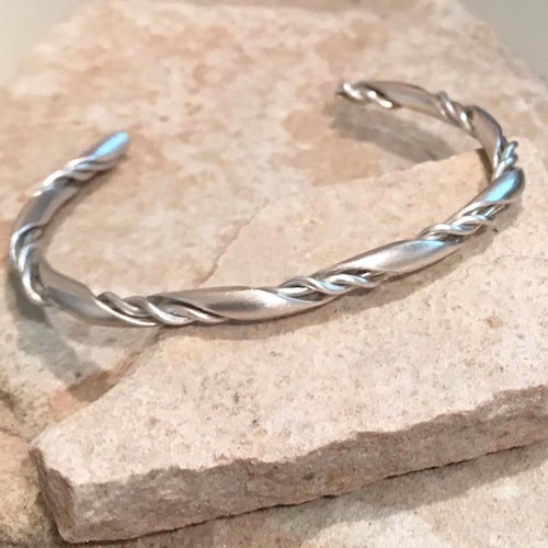 Sterling Silver Twisted Cuff Bracelet | Etsy