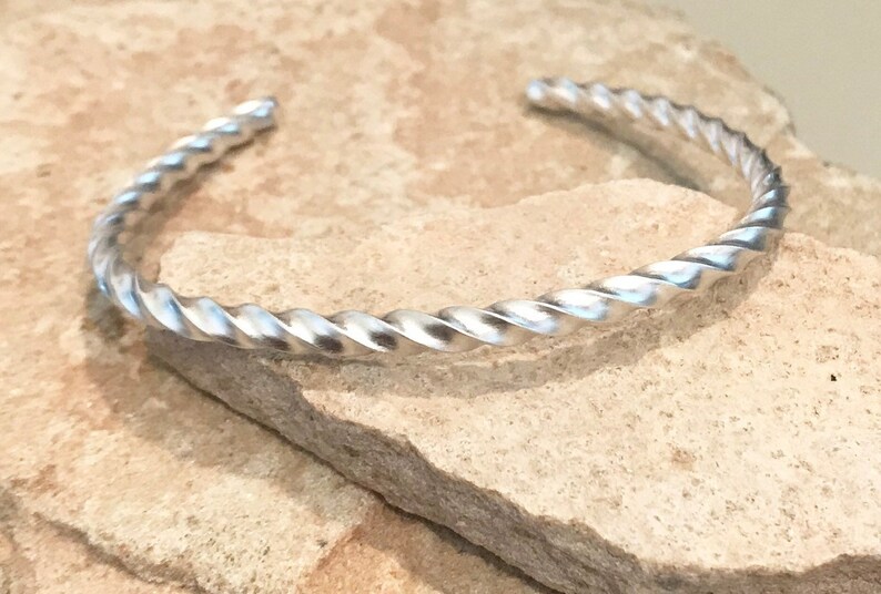 Sterling silver cuff bracelet, twisted cuff bracelet, stackable sterling silver bracelet, stackable bangle, silver bracelet, gift for her image 1
