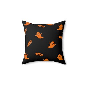 Spooky Orange Ghosts Square Indoor Pillow!|Halloween Pillow| Gift for Her