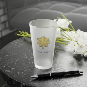 USAF Officer Frosted Pint Glass, 16oz, Personalized, Gift for Military Spouse, Military Girl Friend