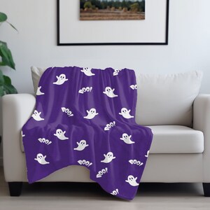 Mystical Purple Halloween Velveteen Plush Blanket - Elevate Your Spooky Snuggle| Gift for Her |Halloween Blanket