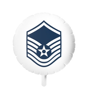 MSgt Balloon | MSgt Release Party | Rank Insignia | USAF Girlfriend Balloons| Helium Balloon| 18"