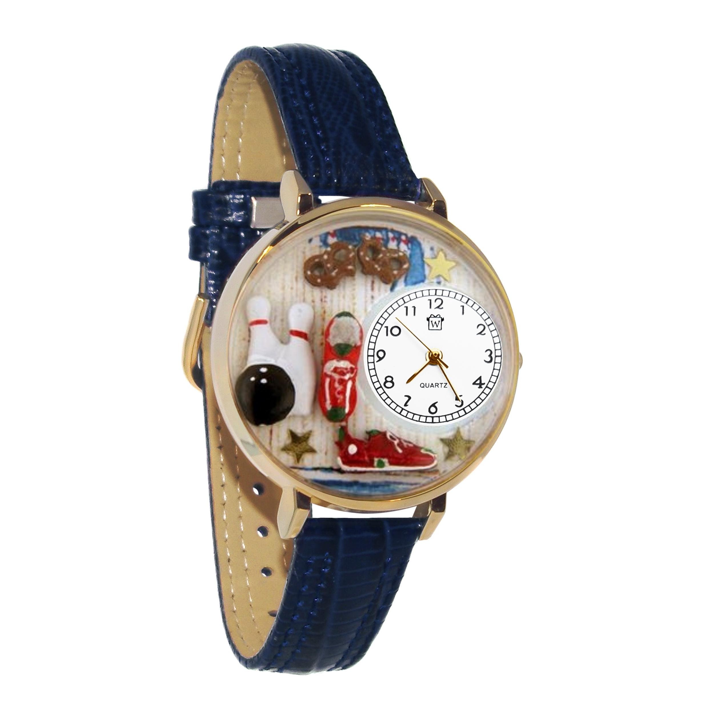 Bowling 3D horloge Inclusief gratis hanger met initialen Handgemaakt in de VS door Whimsical Gifts Nieuwigheid Leuk Uniek Leren horlogeband Etsy Nederland